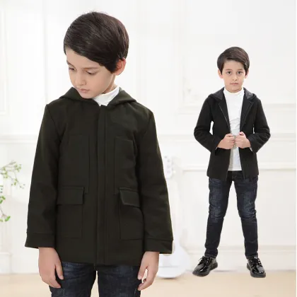 Fashion woolen coat children clothing winter outwear kids clothes boys coats