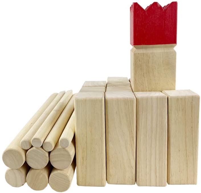 Kubb Viking Chess木製の屋外芝生ゲームセット