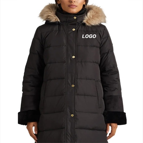 Down Jacket med plysch huva