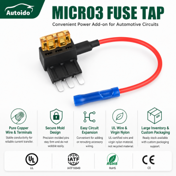 Micro3 Micro 3 fuse tap Add-a-Circuit Fuse Holder Car Fuse Tap Kit Micro3 Blade Fuse Holder Corrosion Resistant High Temp Auto