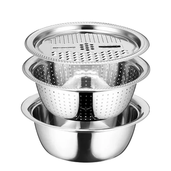 Stainless Steel Grater Bowl Set - Convenient Tool for Food Preparation