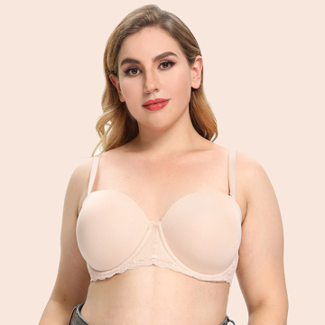 RTS ladies strapless seamless E cup bra