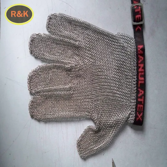 V level Protective safety Stainless steel chain mail mesh cut resistant glove