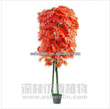 chinese cheap Artificial red MAPLE leaf realistic trunk tree