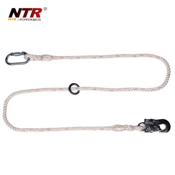 single lanyard with carabiner and a safety snap hook and a ring