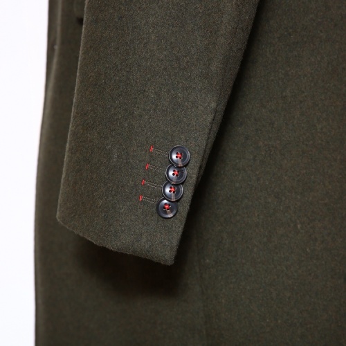 British Long Winter Overcoat with Woolen Tailored Design