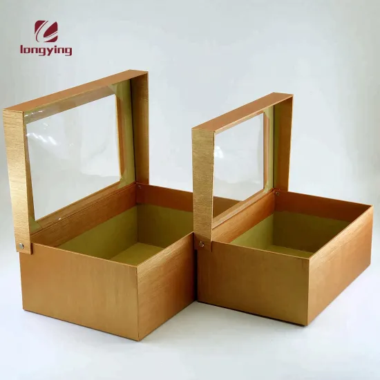 High end shoe box display with clear pvc window shoe gift boxes wholesale