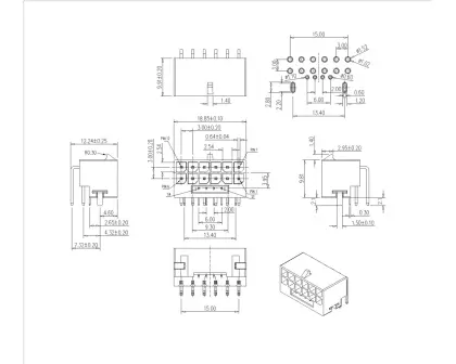 Molex 3.0mm 12+4P Wafer Connector
