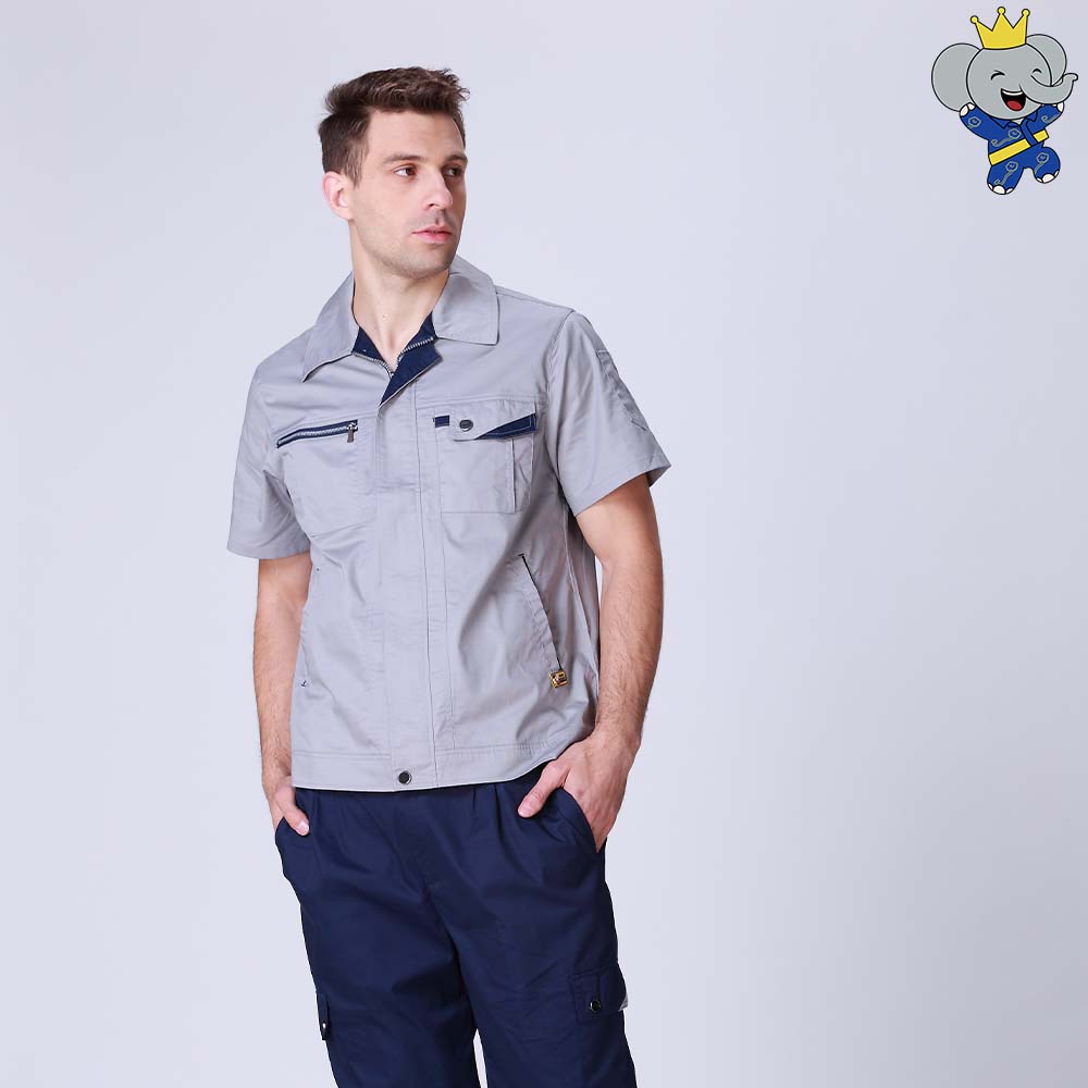 টেকসই হালকা ধূসর ওয়ার্কওয়্যার শীর্ষ