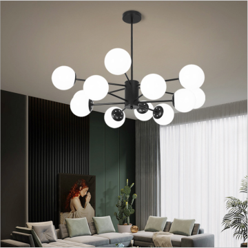 Professional Chrome Silver Base Glass Ball Bulb Global Five Three Hotel Room Pendant Lamps