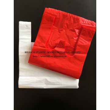 HDPE T-Shirt Garbage Packaging Clear Plastic Gusseted Grocery Produce Bag on Rolls