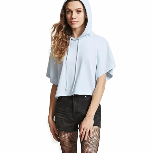 Women Cotton Crop Top Hoodie