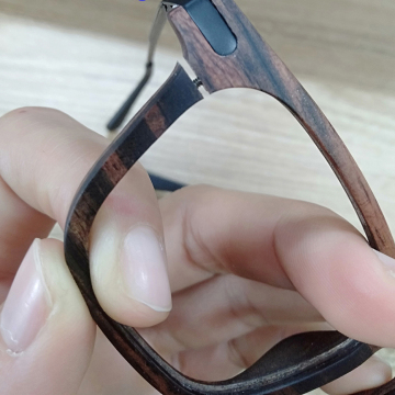 Changeable Wood Lens Eyeglasses: Stylish Metal and Wooden Optical Frames for Women