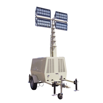 9m High Mast Mobile Light Tower with 8.4kw Silent Diesel Generator Light Tower