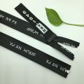 Printed letters black waterproof zippers for luggage