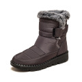 Flat bottomed waterproof cotton boots provide warmth