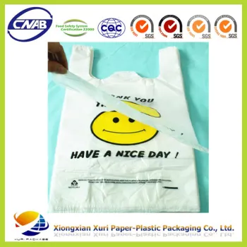 HeBei Plastic Bag Supplier Vest Bag PE Designer Shopping Bag With Colorful Printed