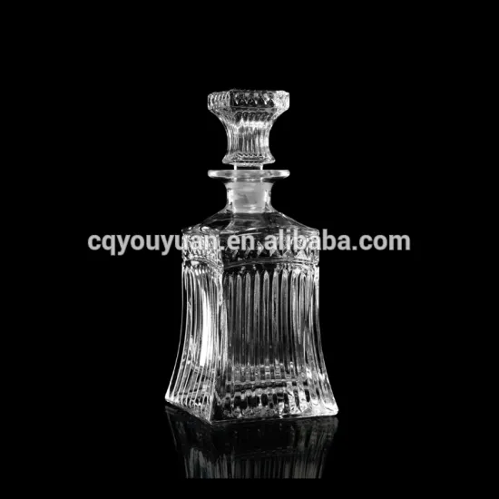 Low MOQ unique shape 500ml polish crystal decanter with lid