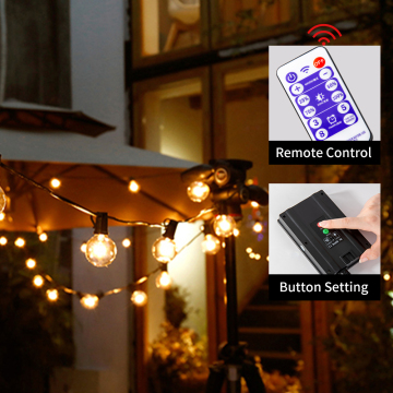 LED Solar Garden Decorative String Lights - 15/25 Bulbs