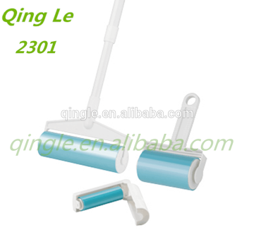 3 pcs sticky washable silicone lint roller with long handle,lint roller with cover