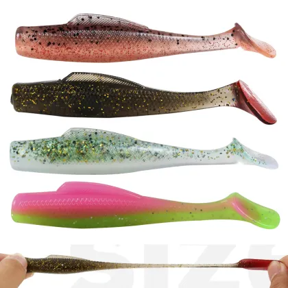 JOHNCOO 6pcs TPR Soft Worm Shad Fishing Lures for Trout and Bream