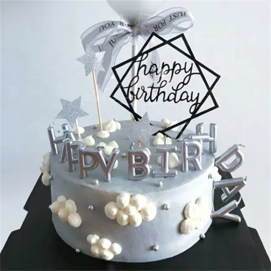 10pcs Acrylic Birthday Cake Toppers Set: Perfect for Father's Day, Mother's Day & General Cake Decorations