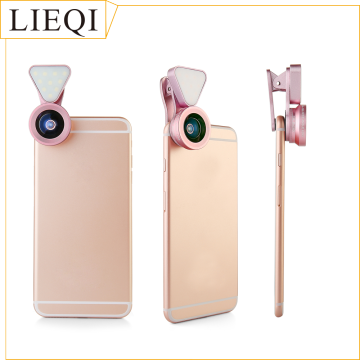 LED flash light lens,0.4x-0.6x wide angle,10x macro,LIEQI new popular phone camera lens