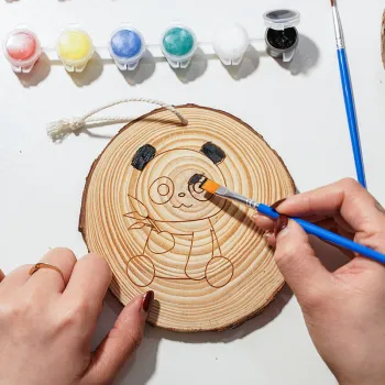 DIY Non-Toxic Paints and Craft Kits for Kids: Making Handmade Ornaments and Wood Slice Decorations