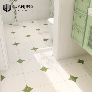 300x300mm Flower Pattern Porcelain Ceramic Tiles: Ideal for Wall and Floor Decoration in Bathrooms, Kitchens, Balconies, and Gardens - Matte Finish
