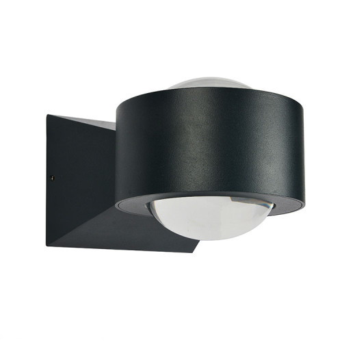 Black Ball LED Outdoor Wall Light