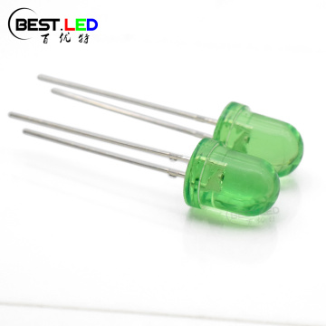 Super Bright 8mm Green Clear LED Lamp 520nm