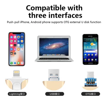 3-in-1 OTG USB Flash Drive 16G-256G for Samsung Apple Android Phones