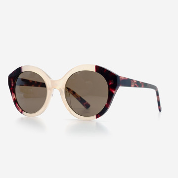 Reka bentuk Oval Acetate Sunglasses Wanita