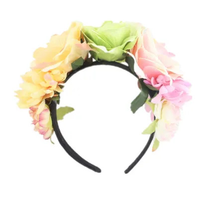 Mexican Floral Headband - Day of the Dead Headband, Rose Flower Crown, Costume Accessory