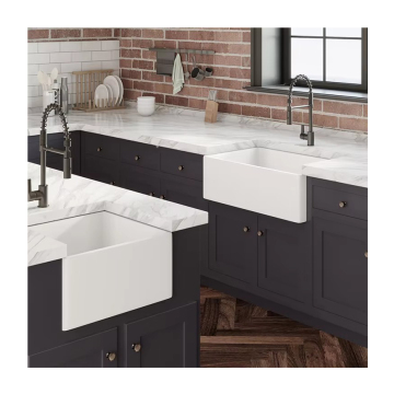 Modern Rectangular Apron Reversible Small Ceramic Farmhouse Kitchen Sink