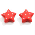 Red Resin 3D Beads with Various Shapes Chunky Heart Cabochon Star Shape Ornament with Hole for Chinese New Year Jewelry Making