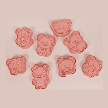 Plastic Biscuit Mold: Manual Kitchen Baking Stamp Tool for DIY Biscuit Press Mold - Children Friendly