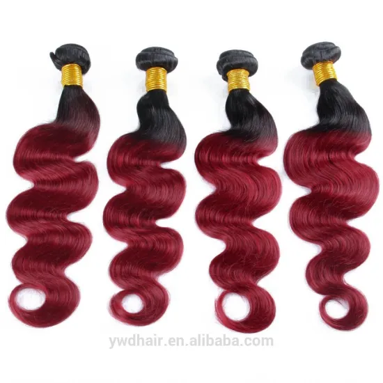 Ombre Hair Extensions Brazilian Virgin Hair Body Wave T1B/Burgundy Brazilian Hair Weave Bundles Paypal Accept