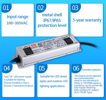 Mean Well 48V ELG XLG High Power LED Driver Power Supply