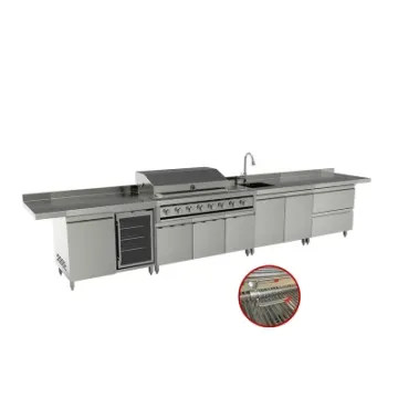 Modern Modulars Outdoor Kitchens BBQ Grill Cabinet Fridge Cabinet Set