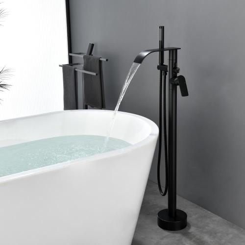 Waterfall Freestanding Tub Faucet Floor Tub Filler, High Quality