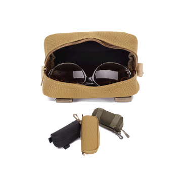 Nylon MOLLE Tactical Eyeglasses Pouch for Outdoor Waist Pack Bags