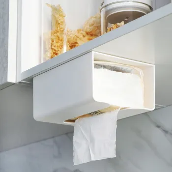 Upside down perforation-free wall hanging paper box