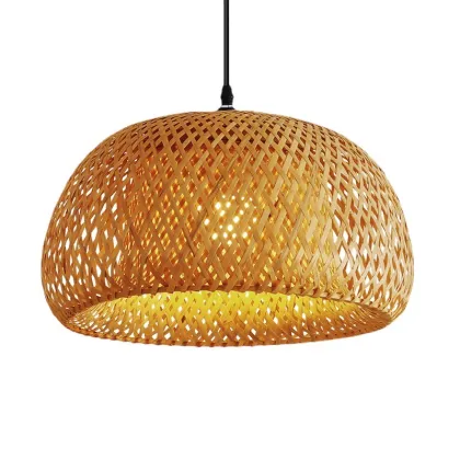 Bamboo Woven Chandelier: Chinese & Japanese Style Restaurant Lamp