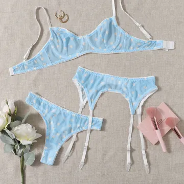 Large Size Mesh Erotic Lingerie Set - Sexy Temptation Two-Piece Underwear