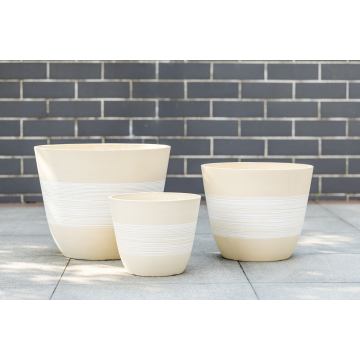 Vaso para plantador de linha esculpida texturizada