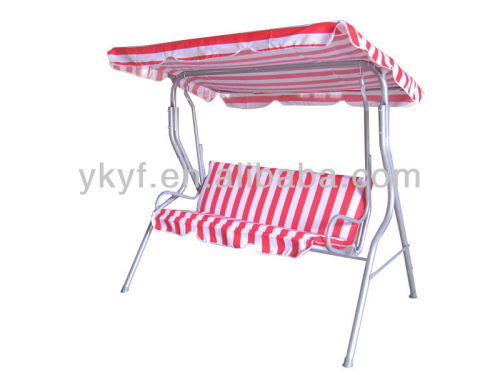 Three seats of swing chair with stripe pattern