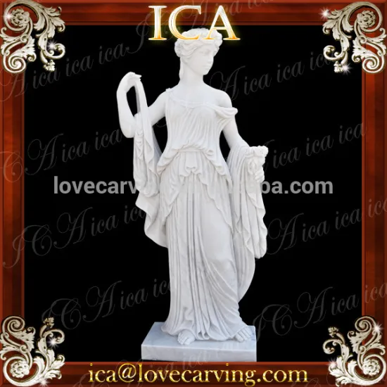 Hunan white marble lady garden stone sculptures