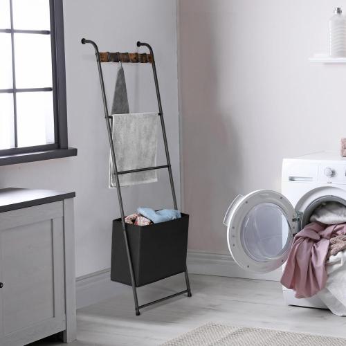 Wall Leaning Blanket Ladder with Storage Bag