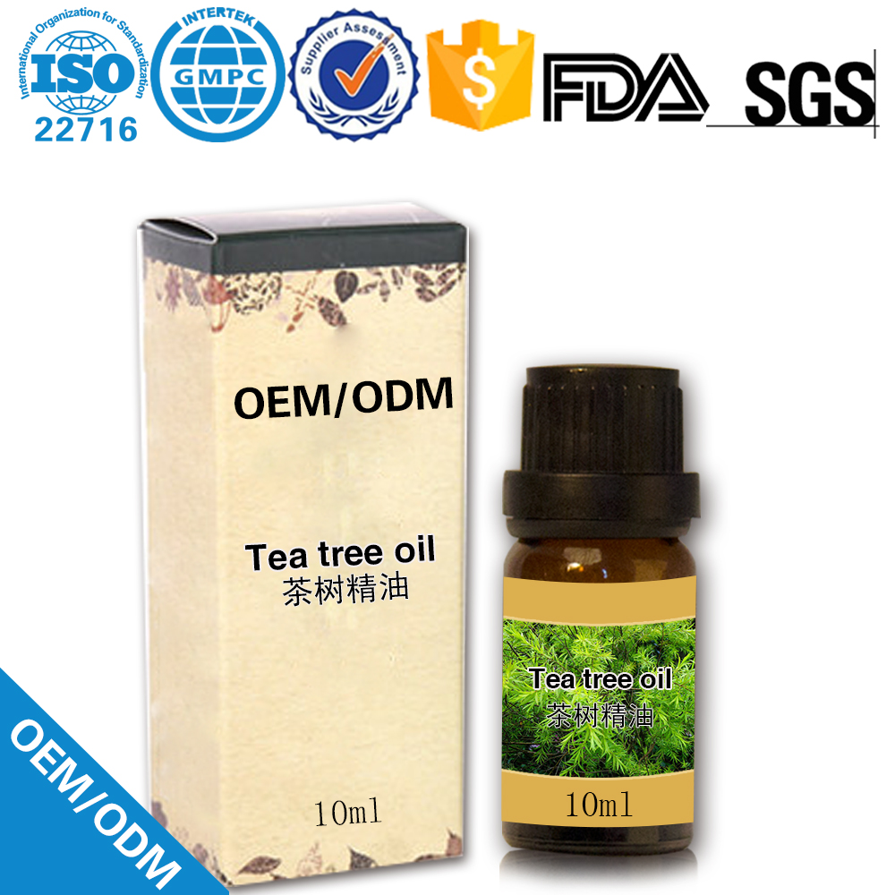 Aceite de árbol de té aceite esencial 100% puro.